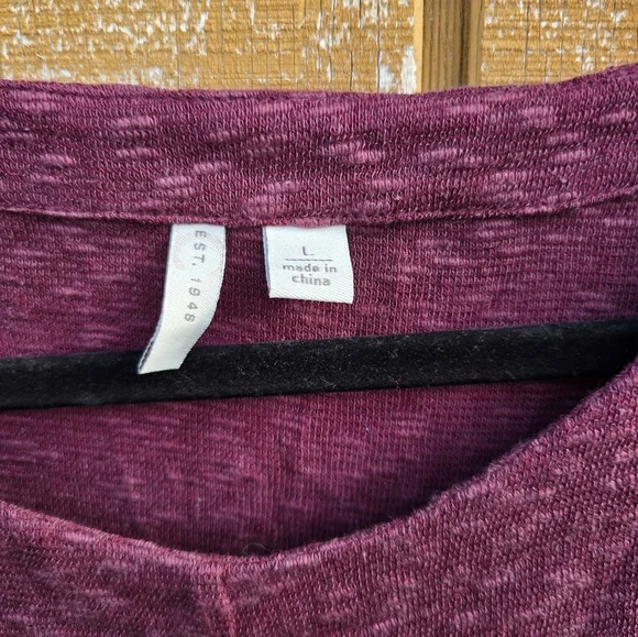 Cato Burgundy Floral Sleeve Knot Front Blouse - Picture 2 of 3